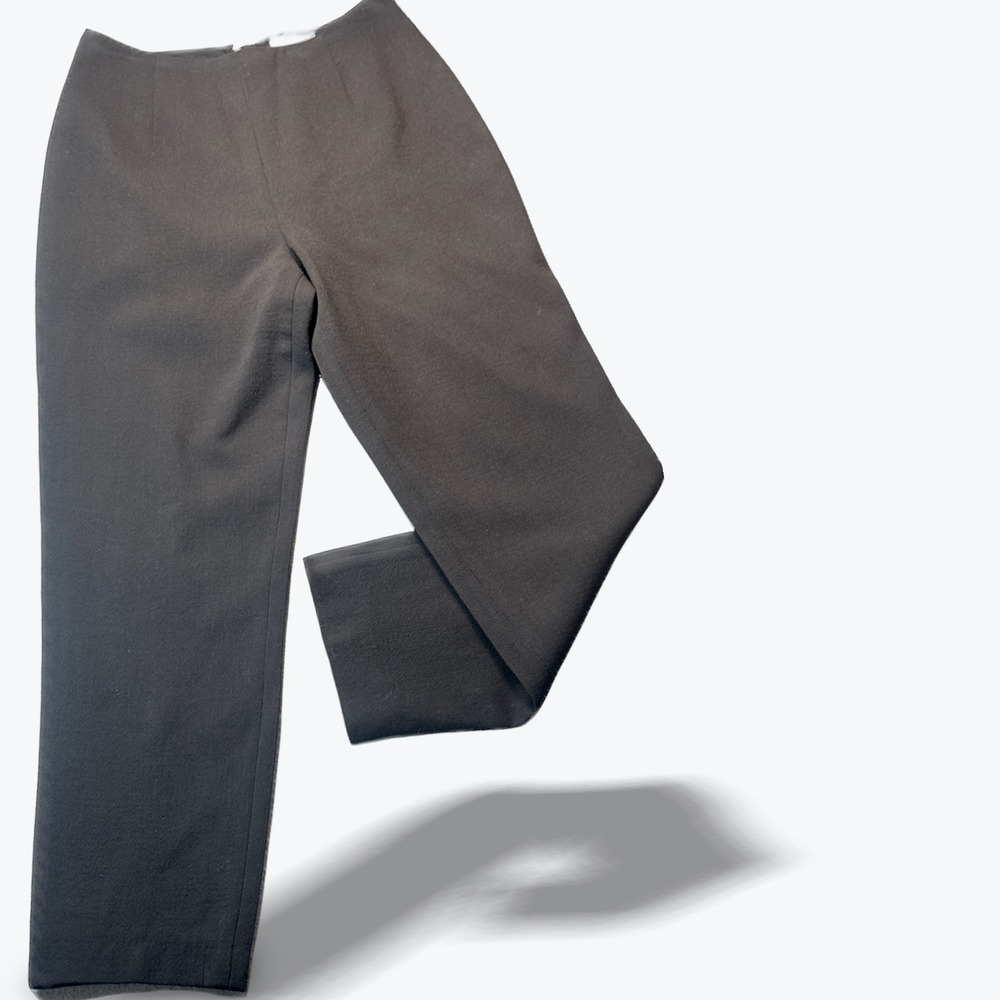Oscar by Oscar‎ de la Renta Black Crepe High Waisted Straight Leg Pants Size 8